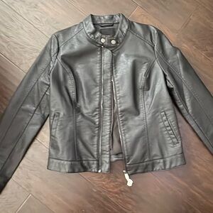Skinnygirl Black Leather Moto Jacket